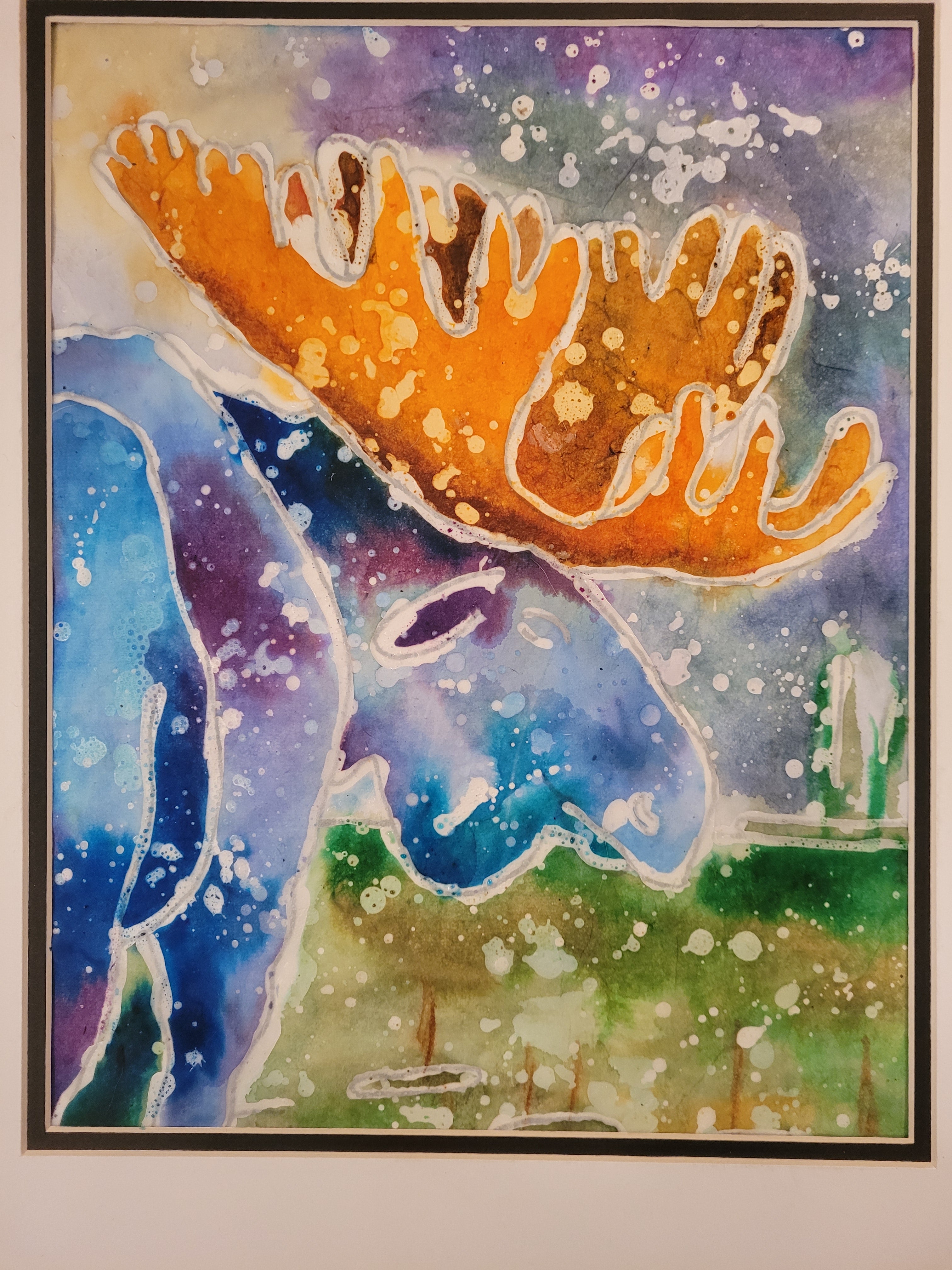 Moose Watercolor Wax Resist