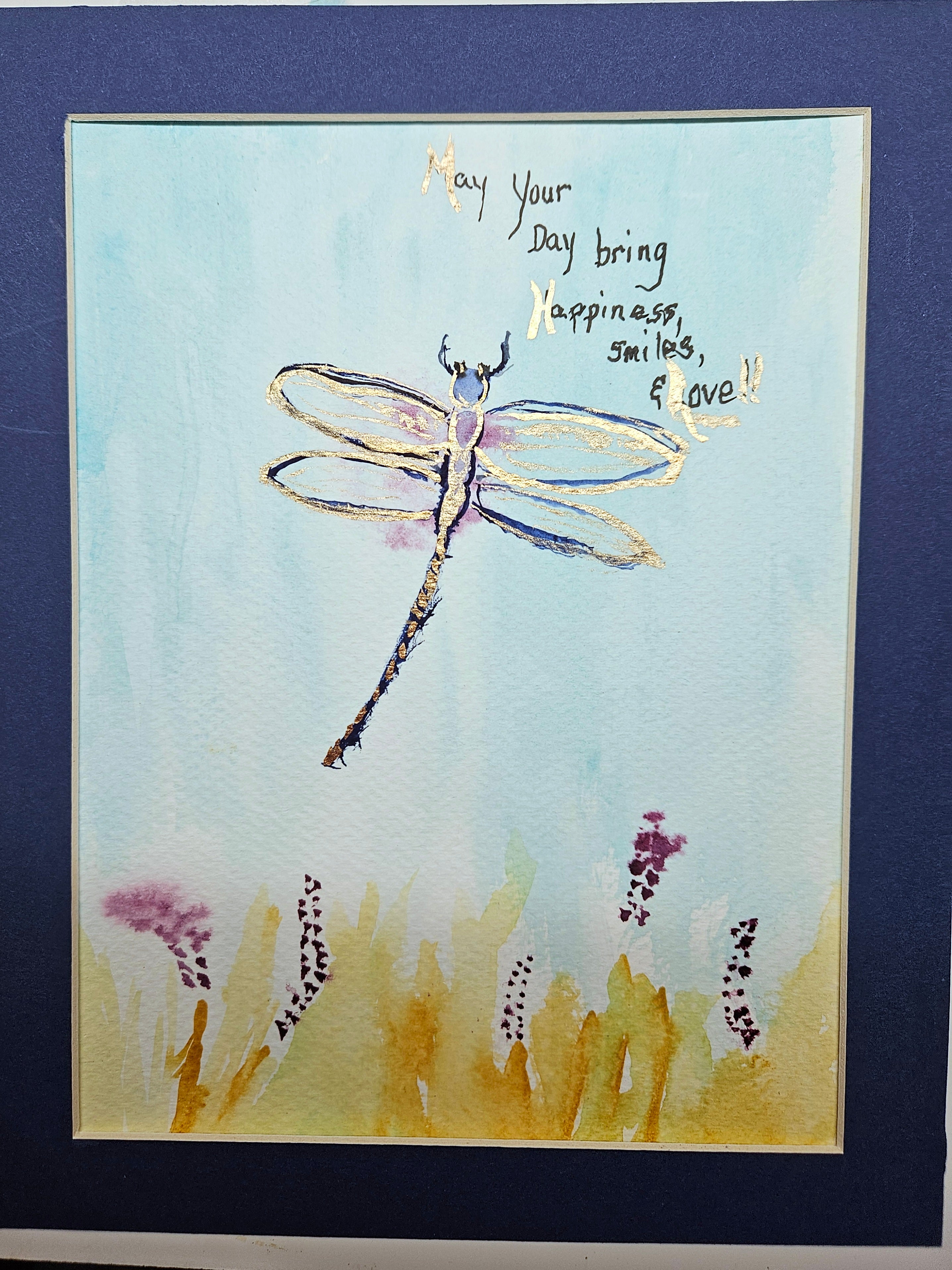Dragonfly framed art 11 x 14